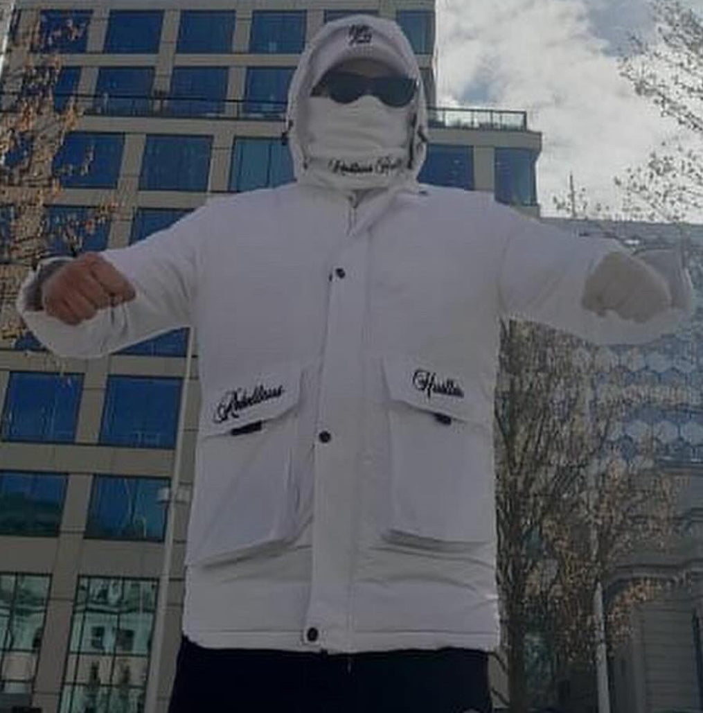 Men’s WHITE Rebellious Hustler Winter Coat