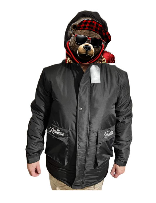 Men’s BLACK Rebellious Hustler Winter Coats